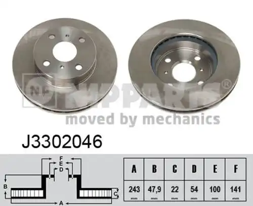 спирачен диск NIPPARTS J3302046