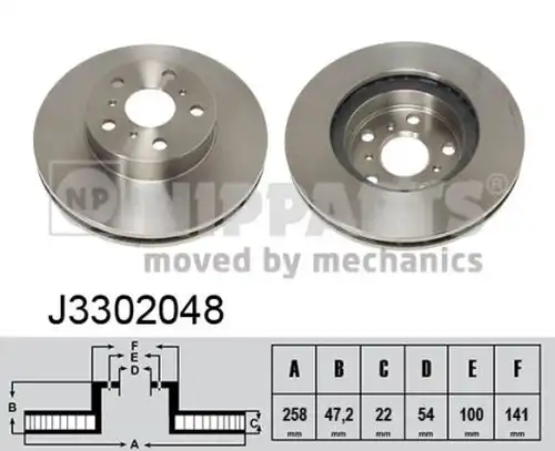 спирачен диск NIPPARTS J3302048