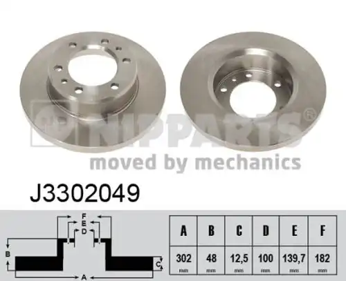 спирачен диск NIPPARTS J3302049