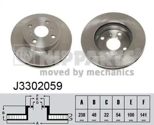 спирачен диск NIPPARTS J3302059