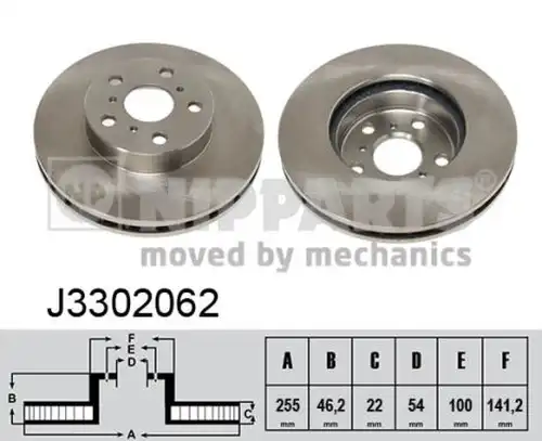 спирачен диск NIPPARTS J3302062