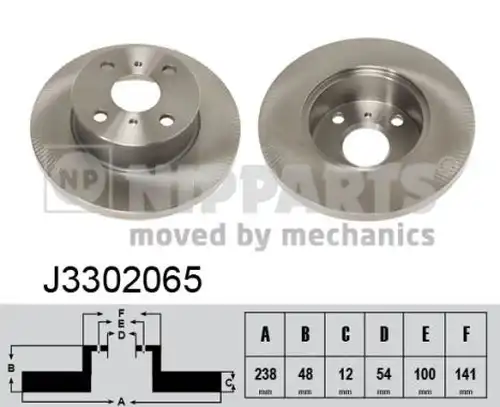 спирачен диск NIPPARTS J3302065