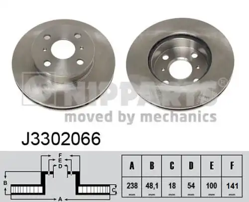 спирачен диск NIPPARTS J3302066