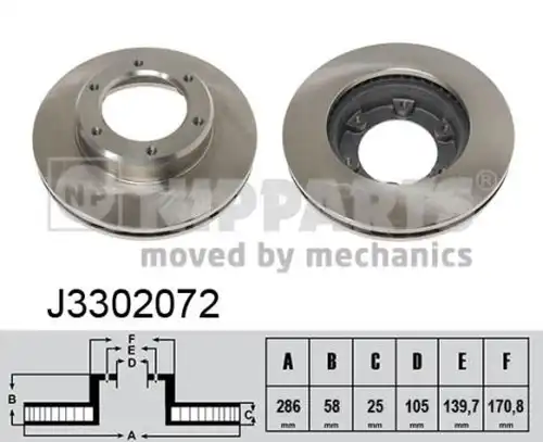 спирачен диск NIPPARTS J3302072