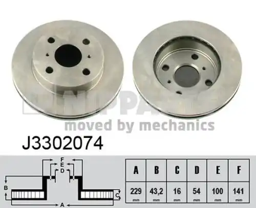 спирачен диск NIPPARTS J3302074