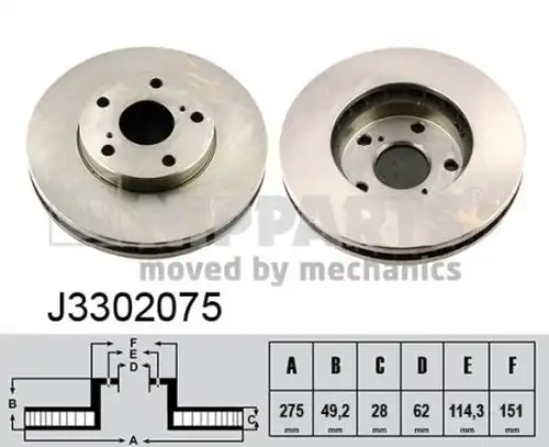 спирачен диск NIPPARTS J3302075