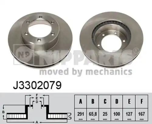 спирачен диск NIPPARTS J3302079