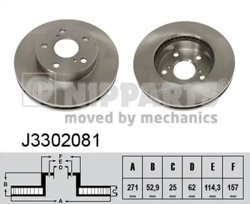 спирачен диск NIPPARTS J3302081