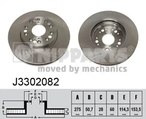 спирачен диск NIPPARTS J3302082