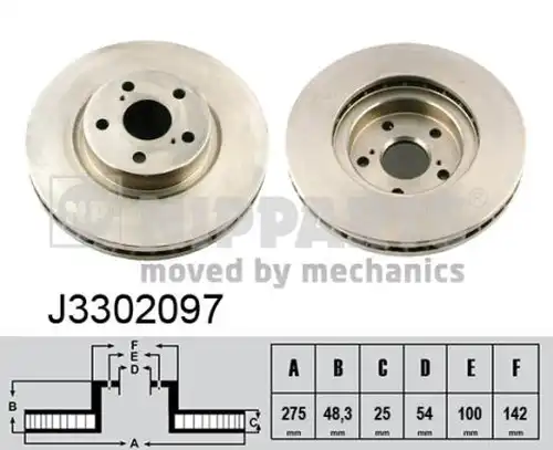 спирачен диск NIPPARTS J3302097