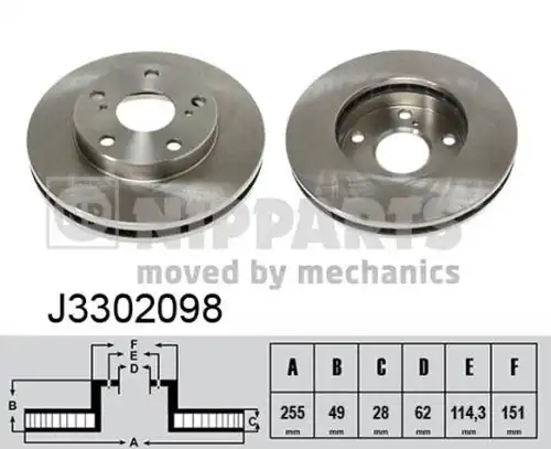 спирачен диск NIPPARTS J3302098