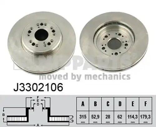 спирачен диск NIPPARTS J3302106