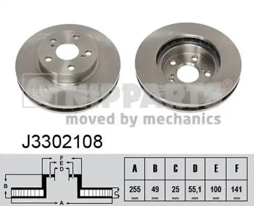 спирачен диск NIPPARTS J3302108