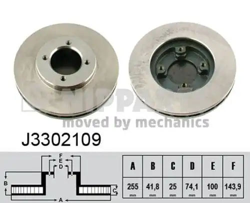 спирачен диск NIPPARTS J3302109