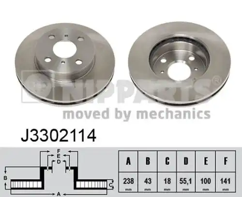 спирачен диск NIPPARTS J3302114