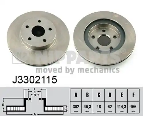 спирачен диск NIPPARTS J3302115