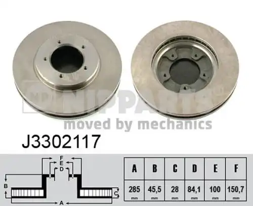 спирачен диск NIPPARTS J3302117