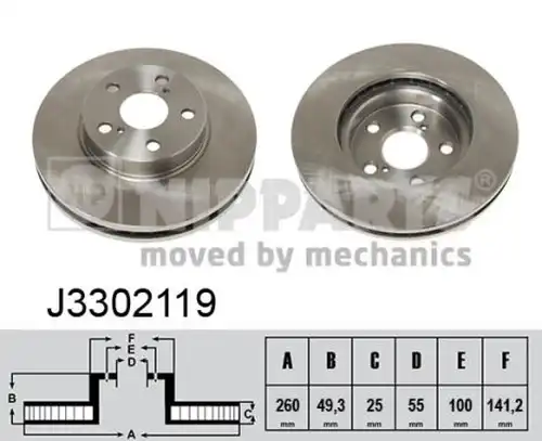 спирачен диск NIPPARTS J3302119