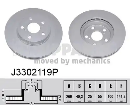 спирачен диск NIPPARTS J3302119P