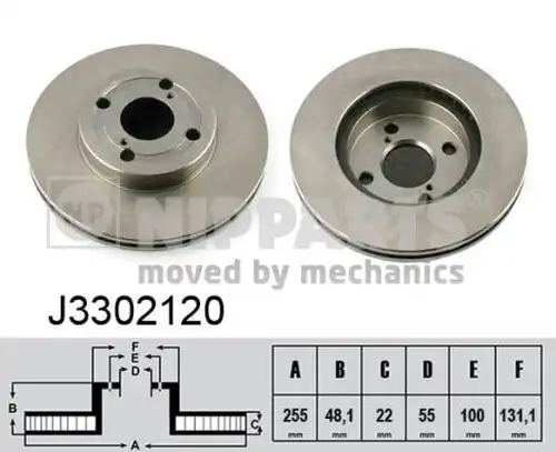 спирачен диск NIPPARTS J3302120