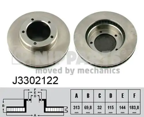 спирачен диск NIPPARTS J3302122