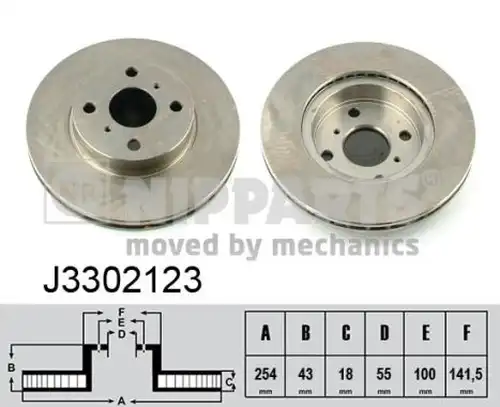 спирачен диск NIPPARTS J3302123