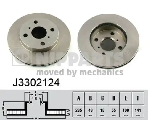 спирачен диск NIPPARTS J3302124