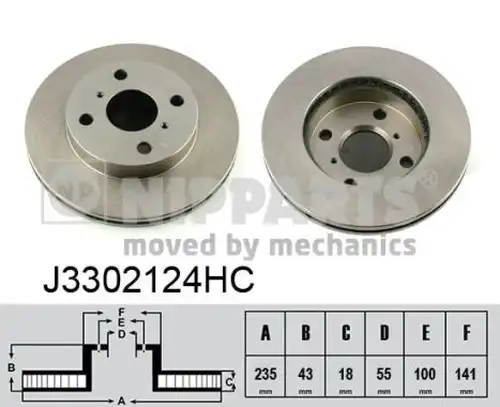 спирачен диск NIPPARTS J3302124HC