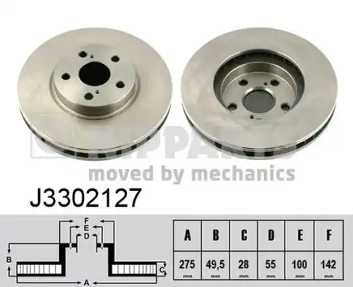 спирачен диск NIPPARTS J3302127