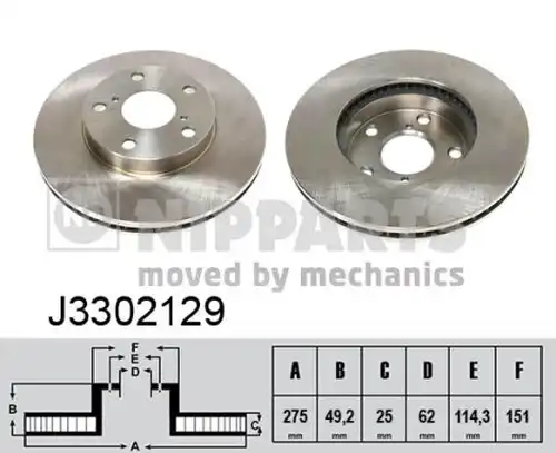 спирачен диск NIPPARTS J3302129