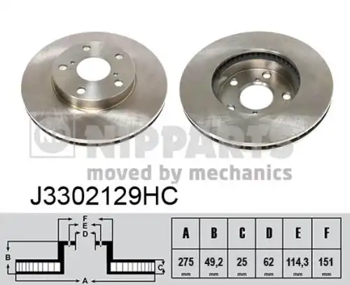 спирачен диск NIPPARTS J3302129HC