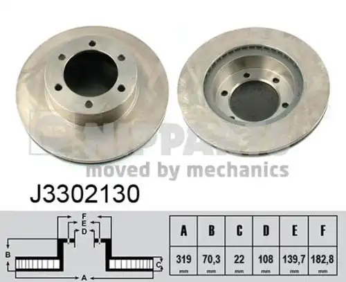 спирачен диск NIPPARTS J3302130