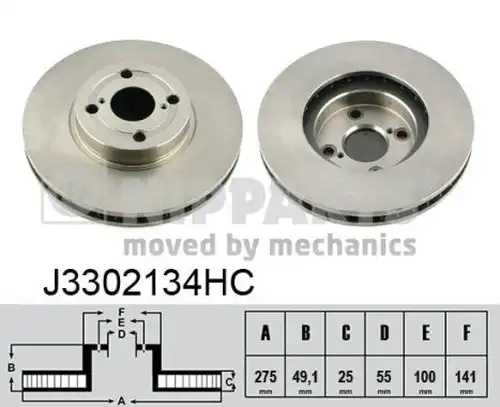 спирачен диск NIPPARTS J3302134HC