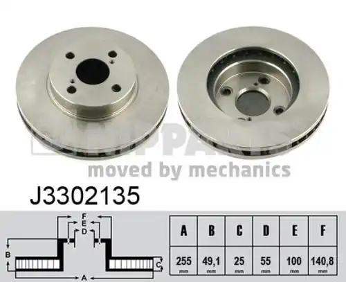 спирачен диск NIPPARTS J3302135