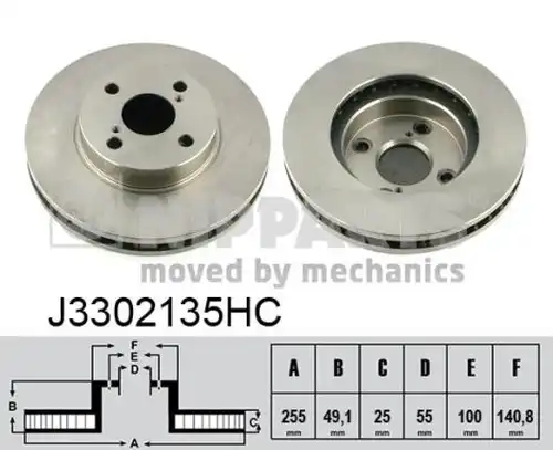 спирачен диск NIPPARTS J3302135HC