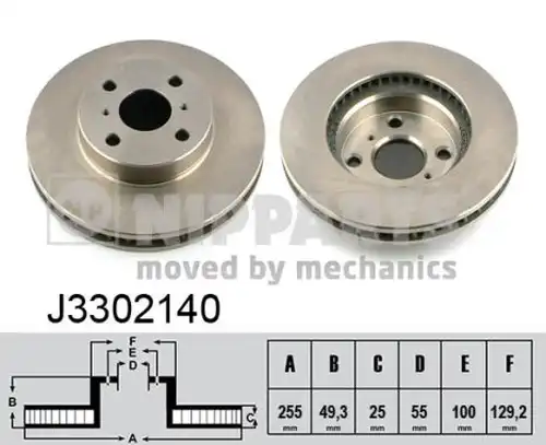 спирачен диск NIPPARTS J3302140