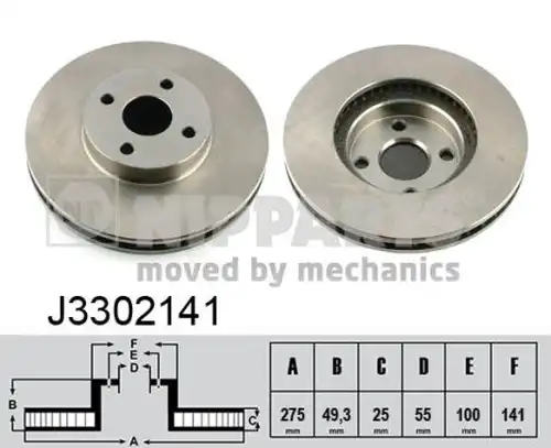 спирачен диск NIPPARTS J3302141