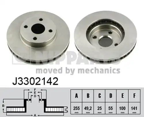 спирачен диск NIPPARTS J3302142