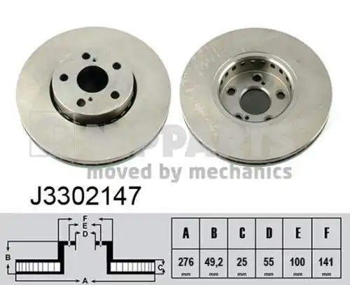 спирачен диск NIPPARTS J3302147