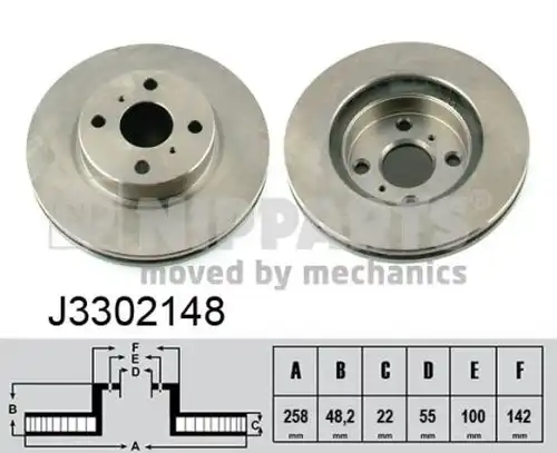 спирачен диск NIPPARTS J3302148