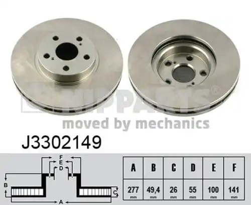 спирачен диск NIPPARTS J3302149