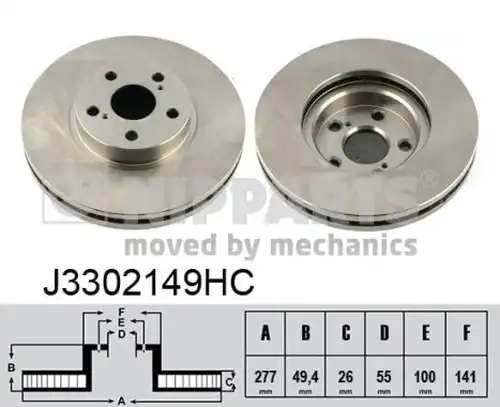 спирачен диск NIPPARTS J3302149HC