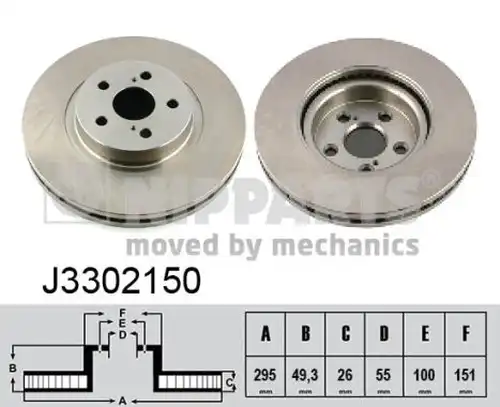 спирачен диск NIPPARTS J3302150