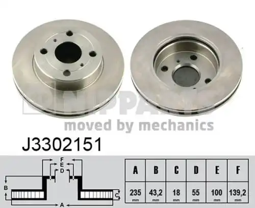 спирачен диск NIPPARTS J3302151