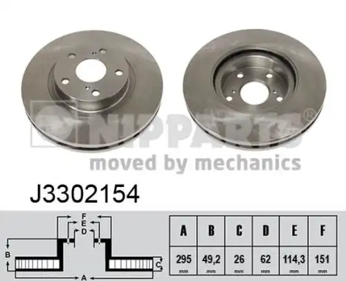 спирачен диск NIPPARTS J3302154