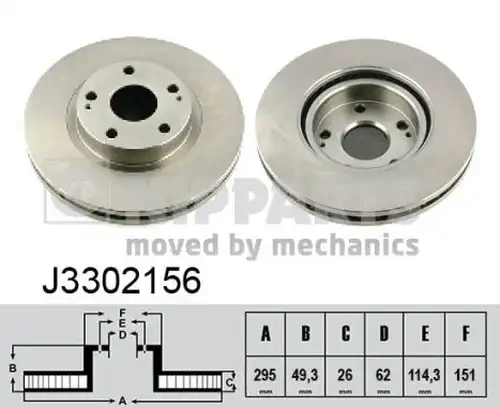 спирачен диск NIPPARTS J3302156