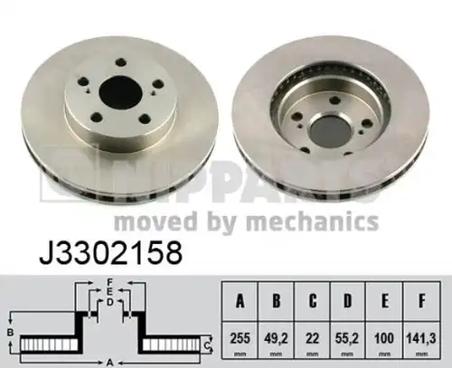 спирачен диск NIPPARTS J3302158