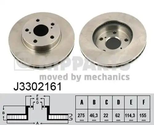 спирачен диск NIPPARTS J3302161