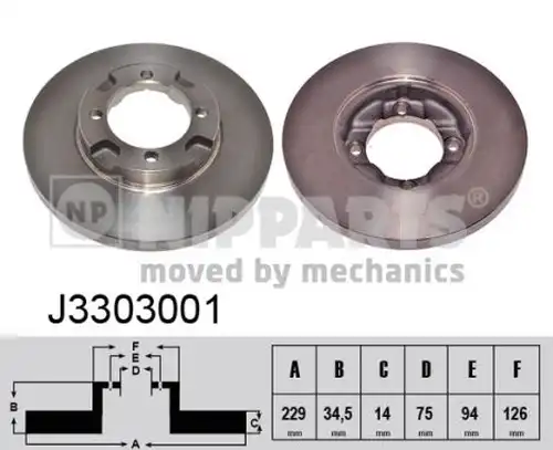 спирачен диск NIPPARTS J3303001