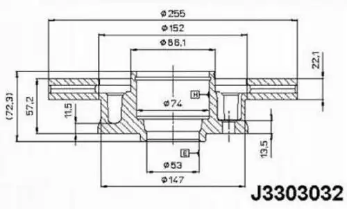 спирачен диск NIPPARTS J3303032